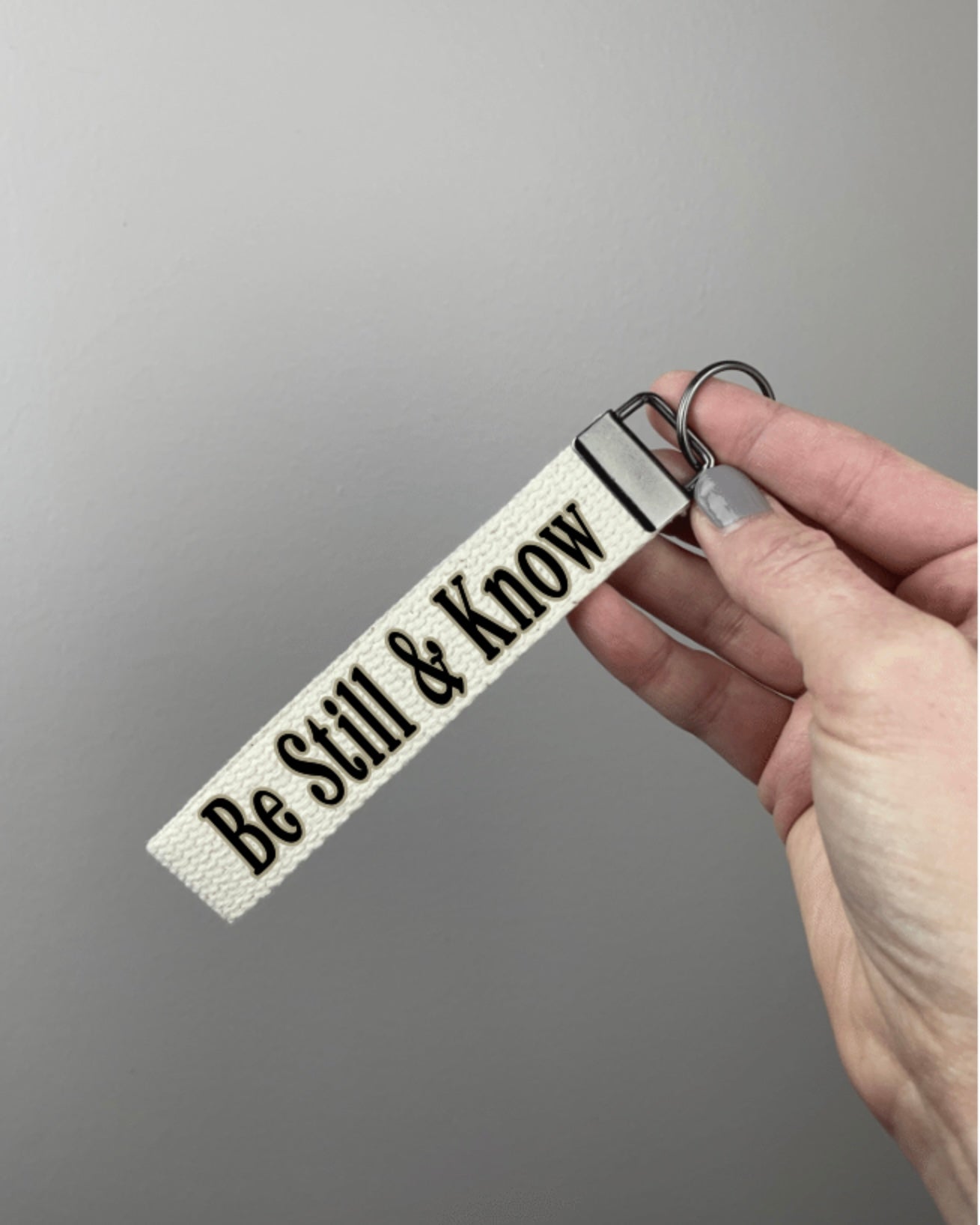 Be Still and Know keychain wristlet