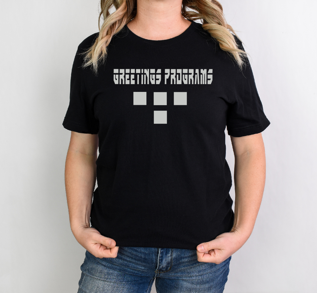 Greetings Programs -TRON inspired T-shirt