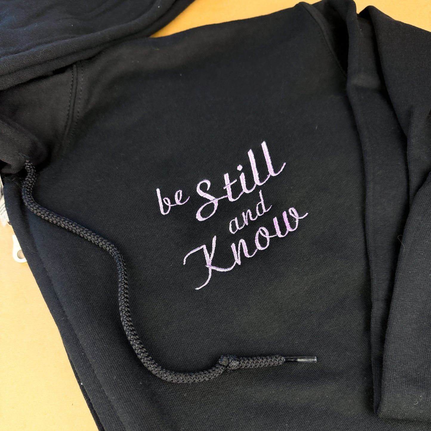 Be Still and Know Embroidered Zip Hoodie or Crewneck