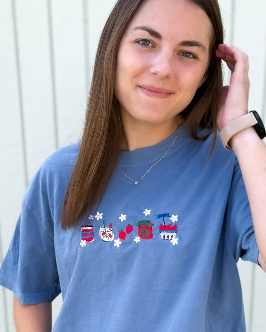 Embroidered Strawberry Vibes
