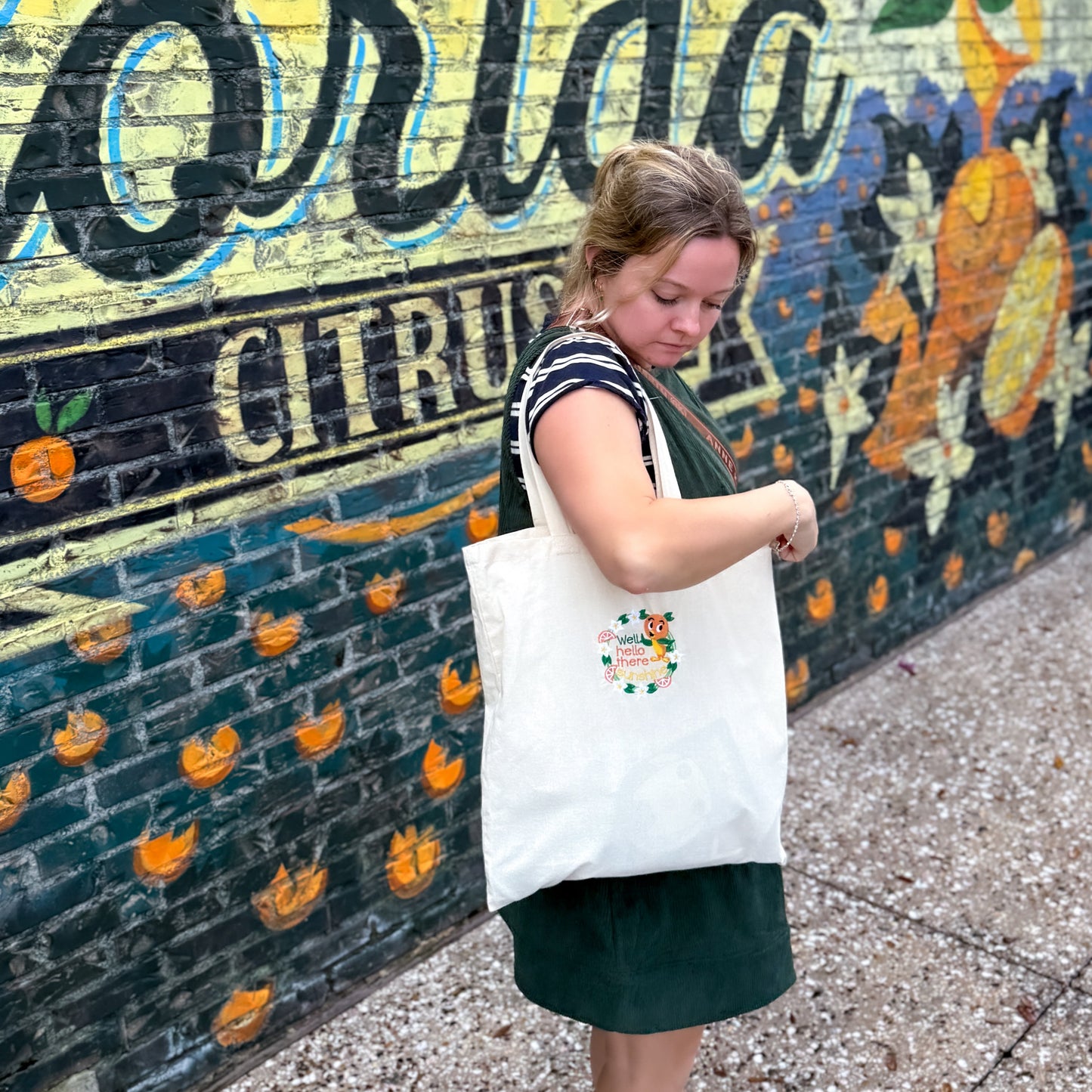 Hello Sunshine Tote Embroidered