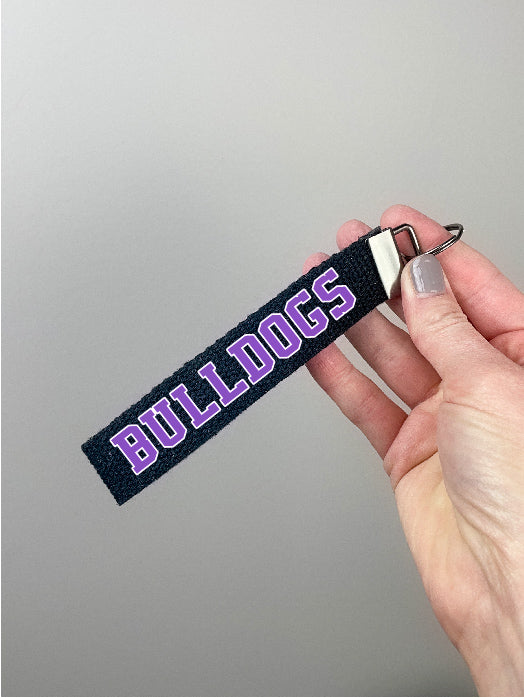 Bulldog keychain wristlet