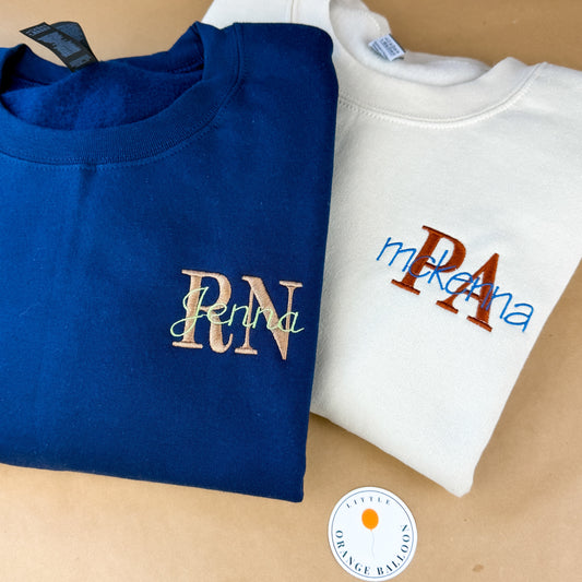 Personalized Medical Embroidered Crewneck