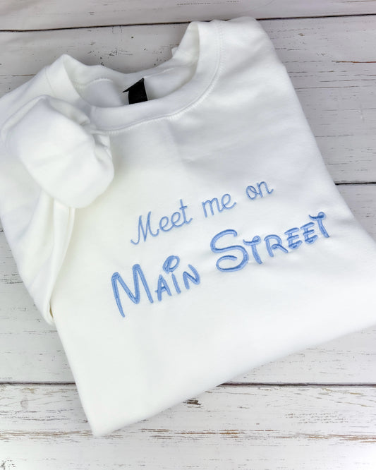 Meet Me on Main Street Embroidered Sweatshirt