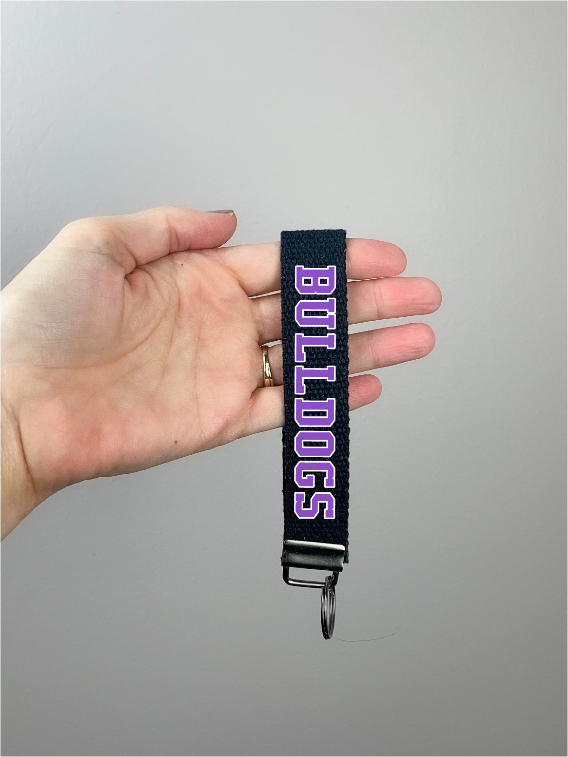 Bulldog keychain wristlet