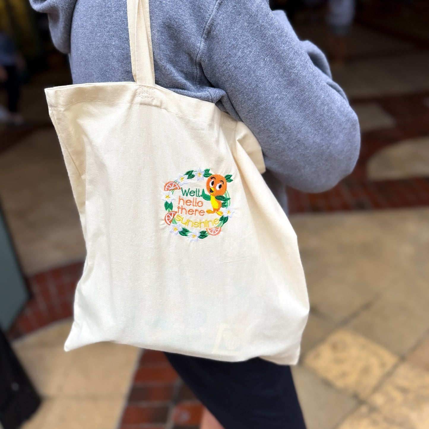 Hello Sunshine Tote Embroidered