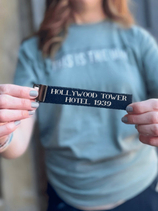 Hollywood Tower Hotel keychain wristlet