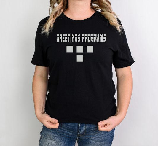Greetings Programs -TRON inspired T-shirt